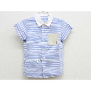 【夏物 新入荷!】◇ファミリア/familiar◇110cm位 半袖シャツ 青×白【中古】子供服 キッズ kids 男の子 夏 tops 324042