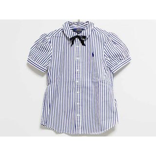 ラルフローレン(Ralph Lauren)の【夏物 新入荷!】‡ラルフローレン/Ralph Lauren‡130cm 半袖ブラウス/シャツ 白×ブルー【中古】子供服 キッズ kids 女の子 夏 tops 624042(シャツ/カットソー)