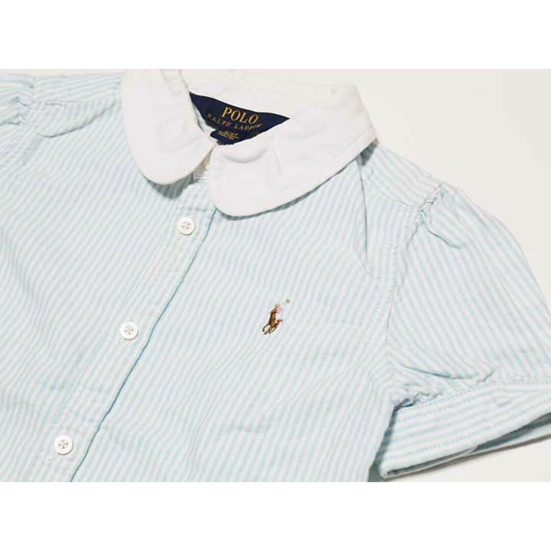 Ralph Lauren(ラルフローレン)の【夏物 新入荷!】‡ラルフローレン/Ralph Lauren‡110cm 半袖ブラウス/シャツ 白×ブルー【中古】子供服 キッズ kids 女の子 夏 tops 624042 キッズ/ベビー/マタニティのベビー服(~85cm)(シャツ/カットソー)の商品写真