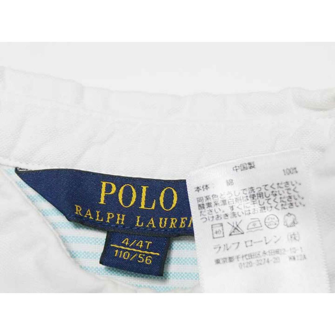 Ralph Lauren(ラルフローレン)の【夏物 新入荷!】‡ラルフローレン/Ralph Lauren‡110cm 半袖ブラウス/シャツ 白×ブルー【中古】子供服 キッズ kids 女の子 夏 tops 624042 キッズ/ベビー/マタニティのベビー服(~85cm)(シャツ/カットソー)の商品写真