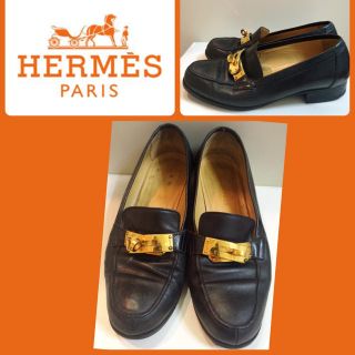 エルメス(Hermes)の希少♡エルメス♡ブラックレザー ローファー♡(ローファー/革靴)