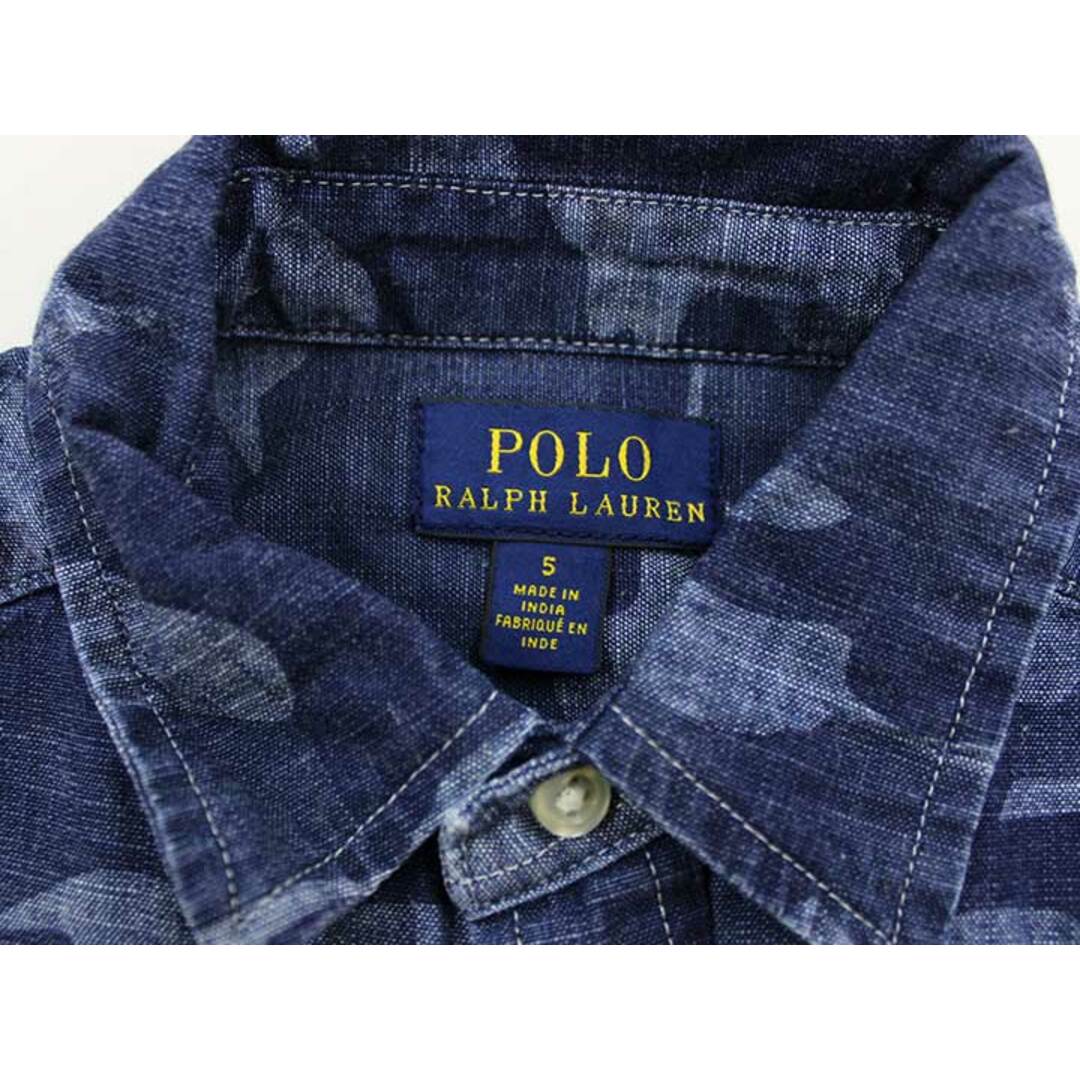 Ralph Lauren(ラルフローレン)の【夏物 新入荷!】▽ラルフローレン/Ralph Lauren▽120cm位 半袖シャツ 紺【中古】子供服 キッズ kids 男の子 夏 tops 524042 キッズ/ベビー/マタニティのベビー服(~85cm)(シャツ/カットソー)の商品写真