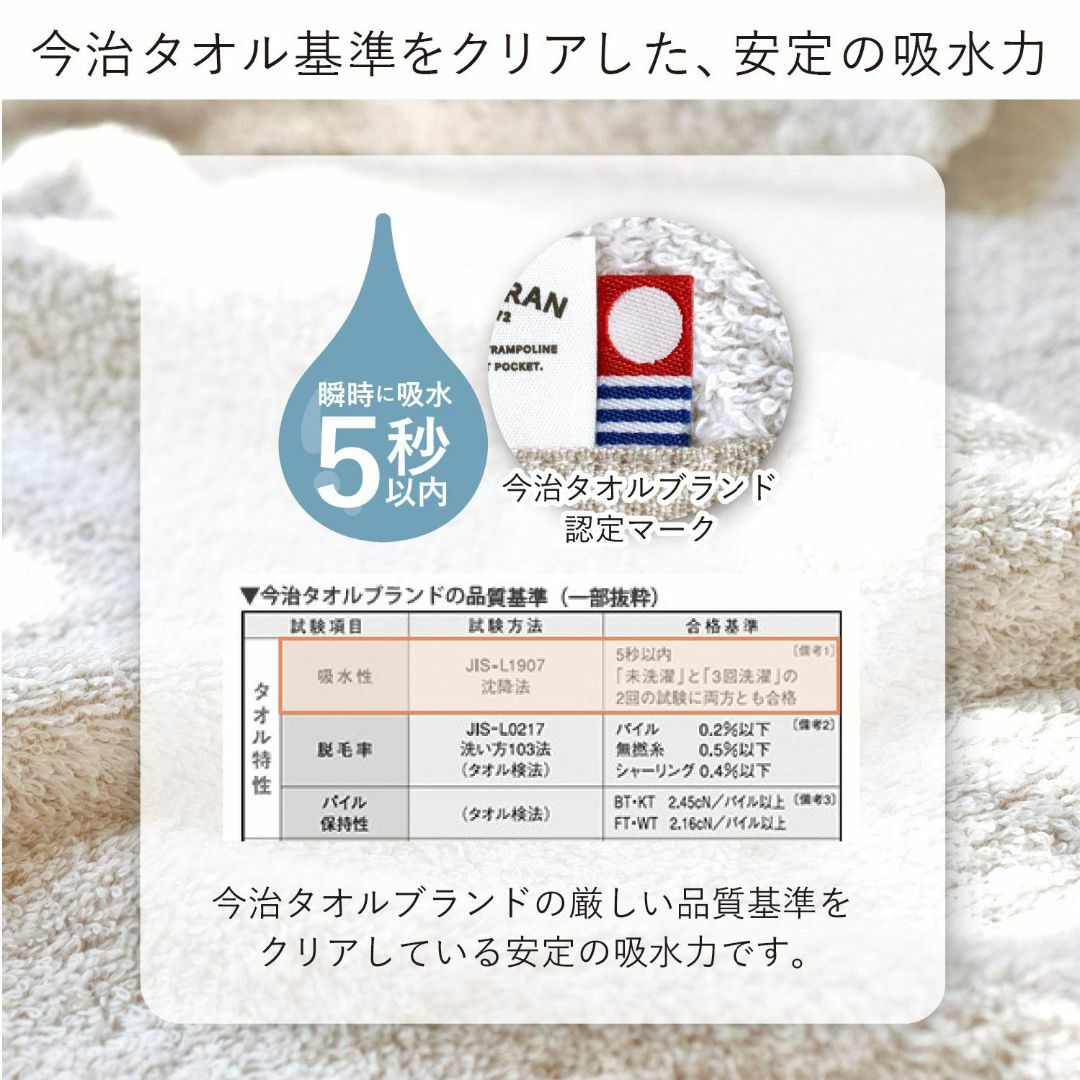 【色: 1.ベージュ】トランパラン 季節で選べるタオル 今治タオル 認定 フェイ インテリア/住まい/日用品の日用品/生活雑貨/旅行(タオル/バス用品)の商品写真