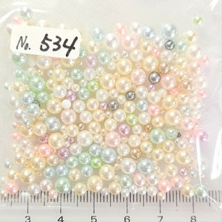 No.534／穴なし パール（ミックス）デコパーツ ハンドメイド ネイル