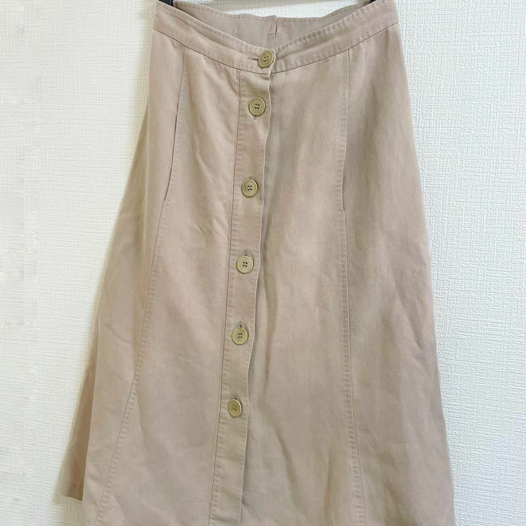 Max Mara(マックスマーラ)のマックスマーラ　ロングスカート　イタリア製　コットン　茶　春　マキシ丈 レディースのスカート(ロングスカート)の商品写真