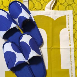 マリメッコ(marimekko)のmarimekko ファブリックバッグ&スリッパ ３点セット(トートバッグ)