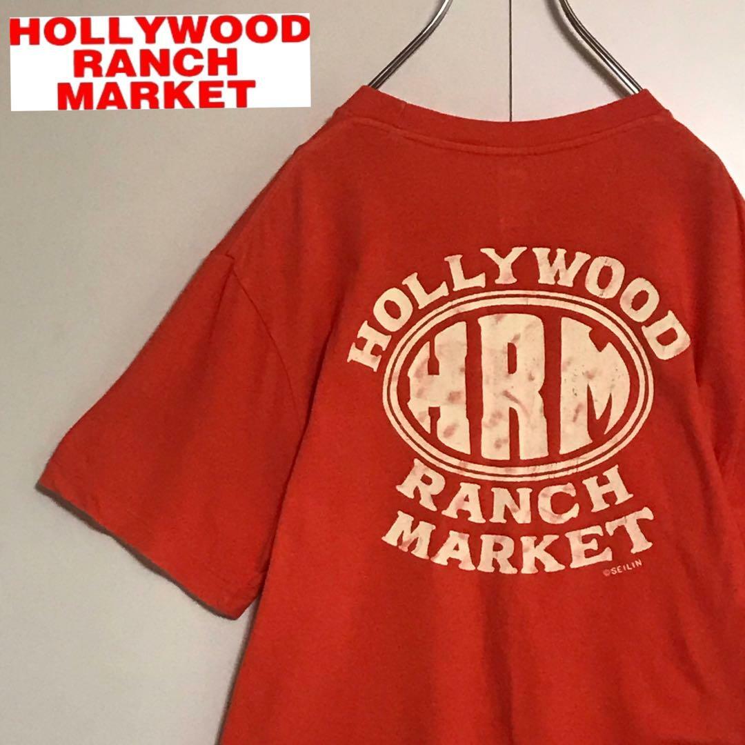 HOLLYWOOD RANCH MARKET(ハリウッドランチマーケット)の【日本製】ハリウッドランチマーケット　ロゴ入りTシャツ　オレンジ　F968 メンズのトップス(Tシャツ/カットソー(半袖/袖なし))の商品写真