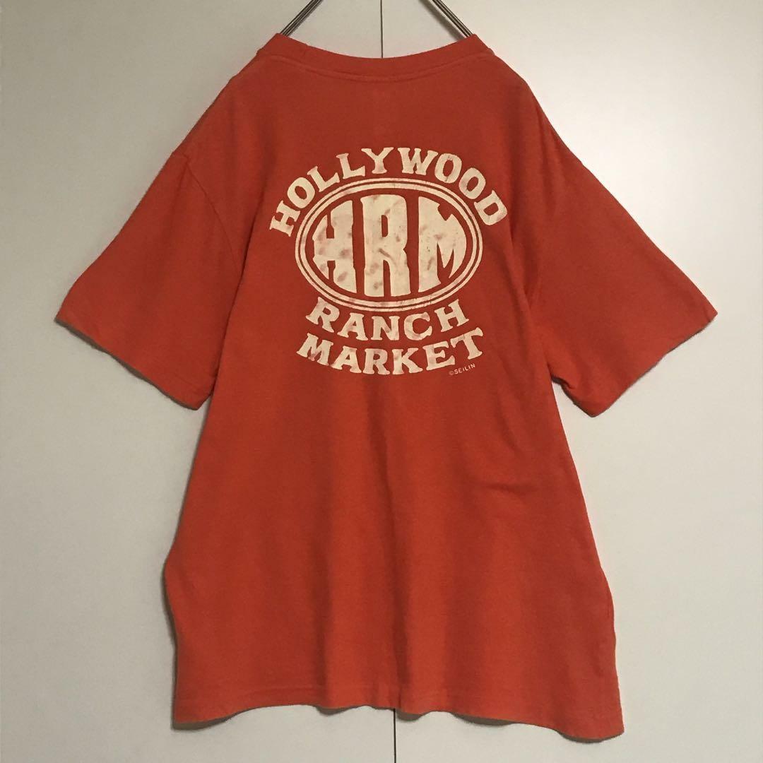 HOLLYWOOD RANCH MARKET(ハリウッドランチマーケット)の【日本製】ハリウッドランチマーケット　ロゴ入りTシャツ　オレンジ　F968 メンズのトップス(Tシャツ/カットソー(半袖/袖なし))の商品写真