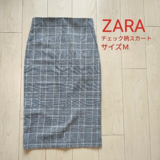 ザラ(ZARA)のZARA チェック柄スカート サイズＭ(ひざ丈スカート)