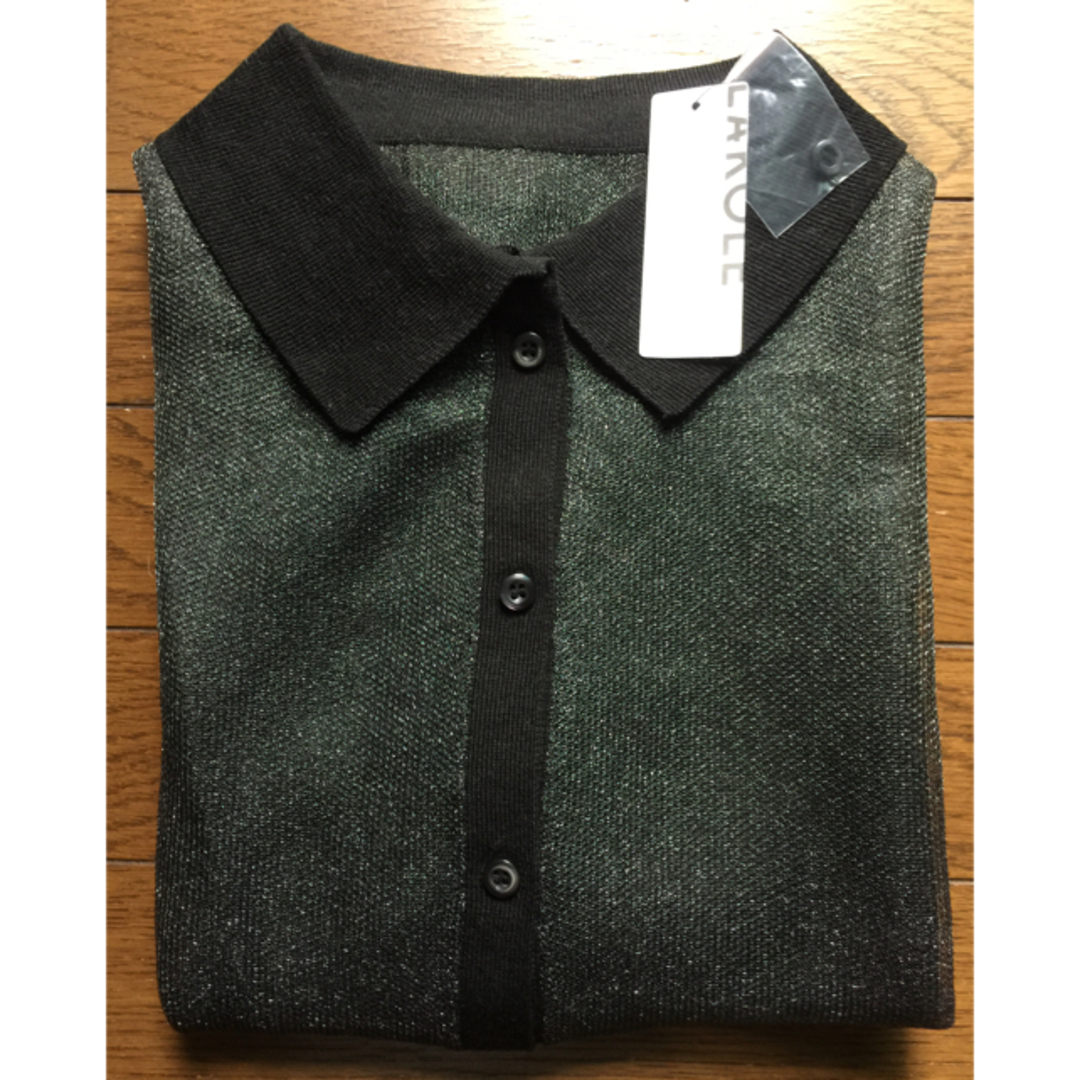 Ameri VINTAGE(アメリヴィンテージ)の新品 シャリシアーニットシャツ レディースのトップス(シャツ/ブラウス(半袖/袖なし))の商品写真