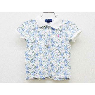 ラルフローレン(Ralph Lauren)の【夏物 新入荷!】＜ラルフローレン/Ralph Lauren＞110cm 半袖ポロシャツ 白×ブルー【中古】子供服 キッズ kids 女の子 夏 tops 424042(その他)