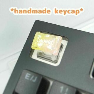 自作キーキャップ　袋入りキャンディー イエローxピンクグラデ keycaps(PC周辺機器)