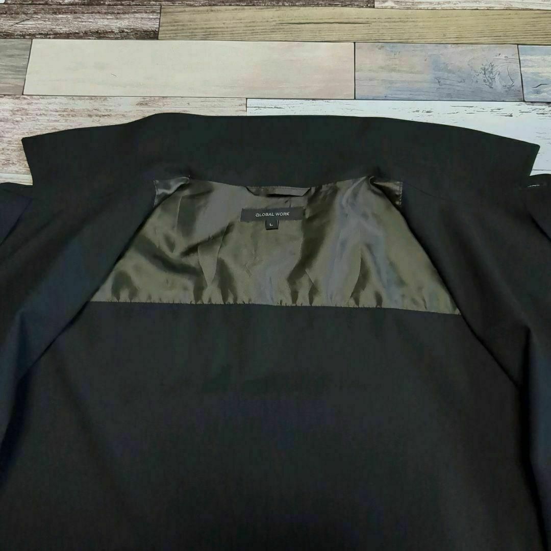 GLOBAL WORK(グローバルワーク)のレギュラーカラー・シャツジャケット　ブラック　L サイズ　 イージーケア メンズのトップス(シャツ)の商品写真
