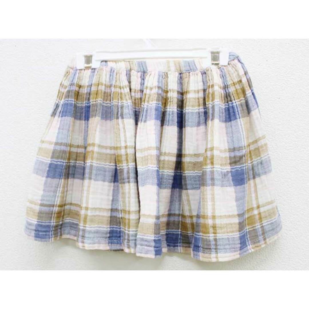 【夏物 新入荷!】＜ボントン/BONTON＞125cm スカート ベージュ×ブルー【中古】子供 キッズ kids 女の子 春夏 bottoms 624042 キッズ/ベビー/マタニティのキッズ服女の子用(90cm~)(スカート)の商品写真