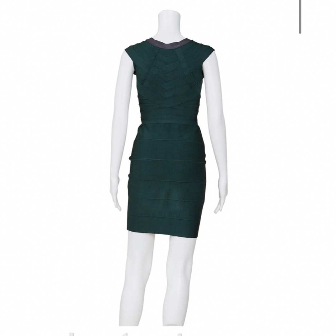 Herve Leger(エルベレジェ)のエルベレジェグリーン　バンデージミニドレス XSサイズ レディースのフォーマル/ドレス(ミニドレス)の商品写真