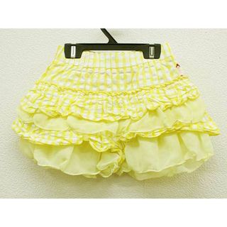 ミキハウス(mikihouse)の【春夏物 新入荷!】▼ミキハウス/mikihouse▼90cm キュロットスカート/キュロットパンツ/ショートパンツ 黄色×白 【中古】 子供 キッズ kids ベビー服 baby 女の子  春夏 bottoms 424042(その他)