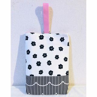 お花　上履き入れ　シューズ袋　ハンドメイド(外出用品)