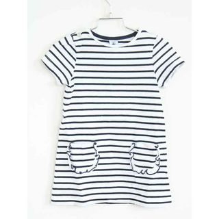 プチバトー(PETIT BATEAU)の【夏物 新入荷!】†プチバトー/PETIT BATEAU†95cm(3ans) 半袖ワンピース/ワンピース 紺×白【中古】子供服 キッズ kids  女の子 夏 onepi 624042(ワンピース)