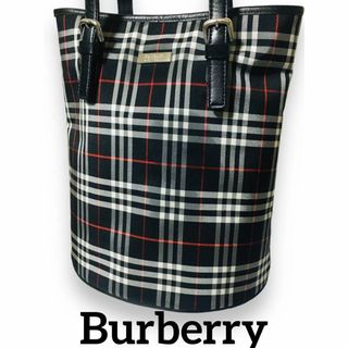 BURBERRY BLUE LABEL - ほぼ新品 バーバリー Burberry トート バック 肩掛 チェック ブラック