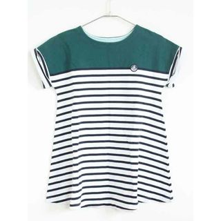 プチバトー(PETIT BATEAU)の【夏物 新入荷!】†プチバトー/PETIT BATEAU†128cm(8ans) 半袖ワンピース/ワンピース 白×紺【中古】子供服 キッズ kids  女の子 夏 onepi 624042(ワンピース)