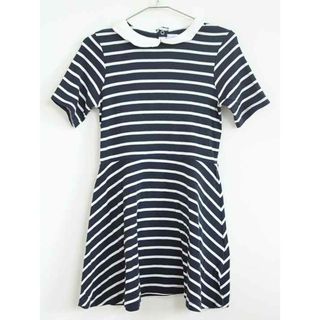 プチバトー(PETIT BATEAU)の【夏物 新入荷!】†プチバトー/PETIT BATEAU†140cm(10ans) 半袖ワンピース/ワンピース 白×紺【中古】子供服 キッズ kids ジュニア 女の子 夏 onepi 624042(ワンピース)