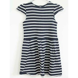 プチバトー(PETIT BATEAU)の【夏物 新入荷!】†プチバトー/PETIT BATEAU†126cm(8ans) 半袖ワンピース/ワンピース 白×紺【中古】子供服 キッズ kids  女の子 夏 onepi 624042(ワンピース)