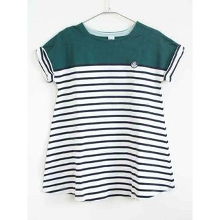 プチバトー(PETIT BATEAU)の【夏物 新入荷!】†プチバトー/PETIT BATEAU†128cm(8ans) 半袖ワンピース/ワンピース 白×紺【中古】子供服 キッズ kids  女の子 夏 onepi 624042(ワンピース)