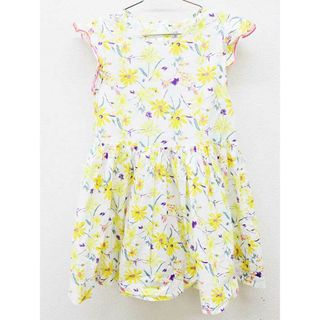 プチバトー(PETIT BATEAU)の【夏物 新入荷!】＜プチバトー/PETIT BATEAU＞116cm 半袖ワンピース 白×黄色【中古】子供服 キッズ kids 女の子 夏 onepi 424042(ワンピース)