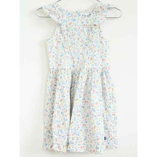 プチバトー(PETIT BATEAU)の【夏物 新入荷!】†プチバトー/PETIT BATEAU†128cm(8ans) 半袖ワンピース/ワンピース 白×青【中古】子供服 キッズ kids  女の子 夏 onepi 624042(ワンピース)