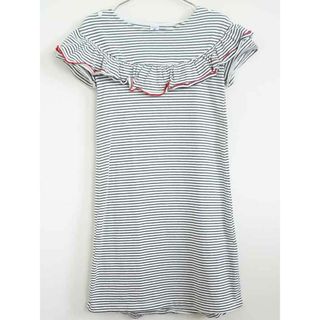 プチバトー(PETIT BATEAU)の【夏物 新入荷!】†プチバトー/PETIT BATEAU†152cm(12ans) 半袖ワンピース/ワンピース 白×紺【中古】子供服 キッズ kids ジュニア 女の子 夏 onepi 624042(ワンピース)