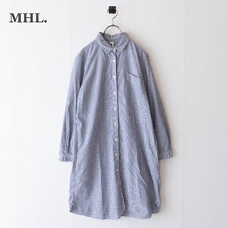 MHL. - 【MHL.】マーガレットハウエル　シャツワンピース　ストライプ　コットン