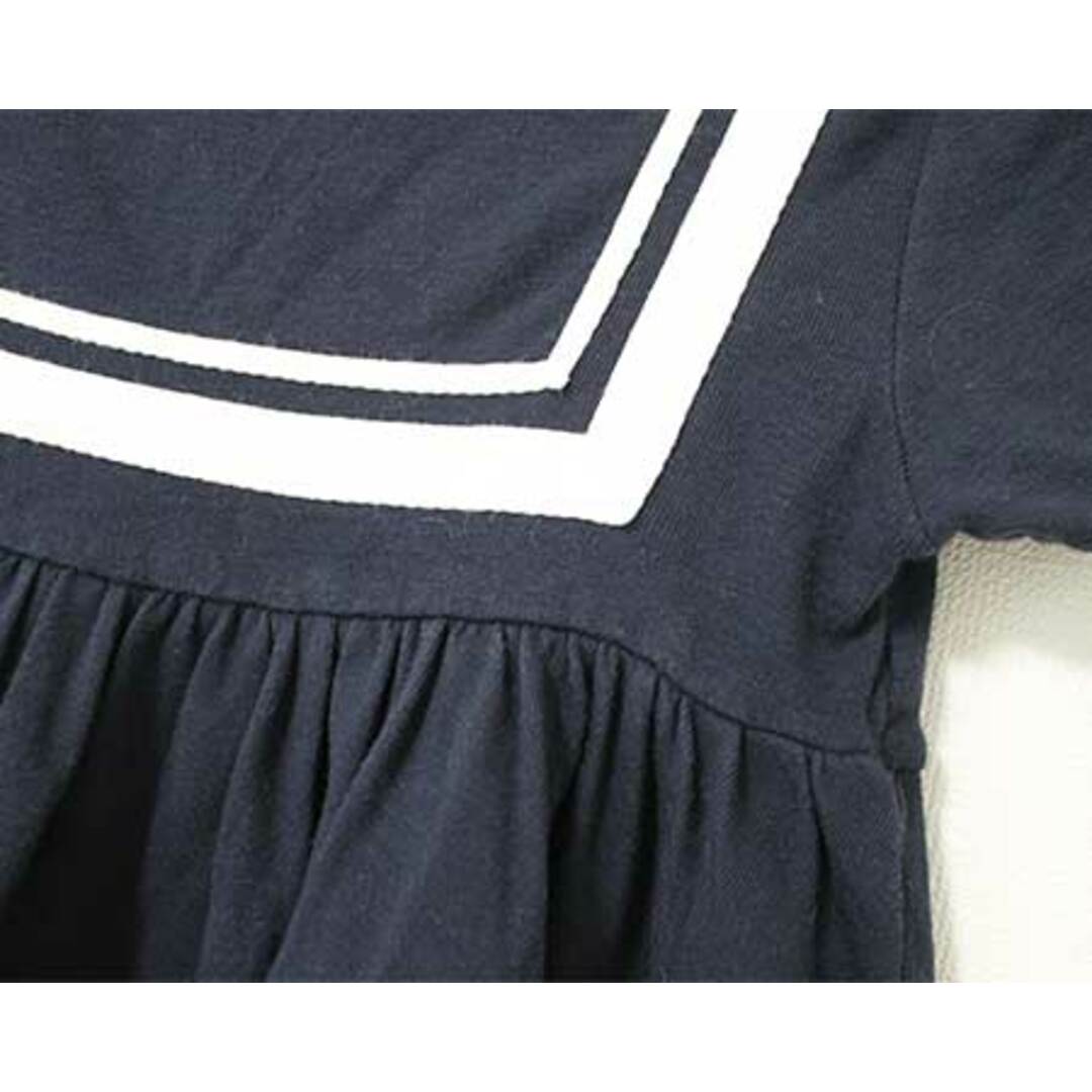 PETIT BATEAU(プチバトー)の【夏物 新入荷!】〓プチバトー/PETIT BATEAU〓116cm(6ans) 半袖ワンピース 紺×白  【中古】 子供服 キッズ kids 女の子  夏 onepi 324042 キッズ/ベビー/マタニティのキッズ服女の子用(90cm~)(ワンピース)の商品写真