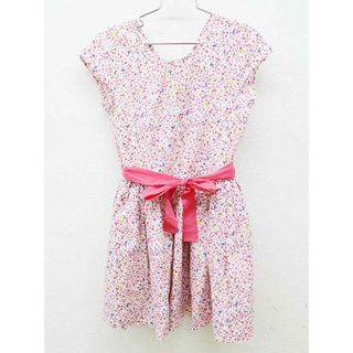 プチバトー(PETIT BATEAU)の【夏物 新入荷!】＜プチバトー/PETIT BATEAU＞128cm 半袖ワンピース 白×ピンク【中古】子供服 キッズ kids 女の子 夏 onepi 424042(ワンピース)