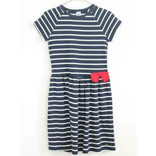 プチバトー(PETIT BATEAU)の【夏物 新入荷!】新品 未使用品†プチバトー/PETIT BATEAU†152cm(12ans) 半袖ワンピース/ワンピース 紺×白 子供服 キッズ kids ジュニア 女の子 夏 onepi 624042(ワンピース)