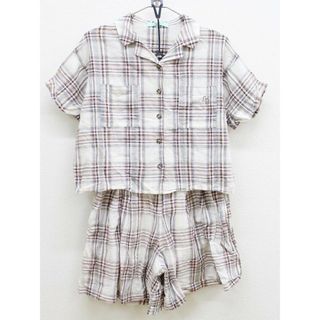 リンジィ(Lindsay)の【夏物 新入荷!】◇リンジィ/lindsay◇150cm 半袖シャツ＆キュロットセット オフホワイト×茶【中古】子供服 キッズ kids ジュニア 女の子 夏 tops 424042(その他)