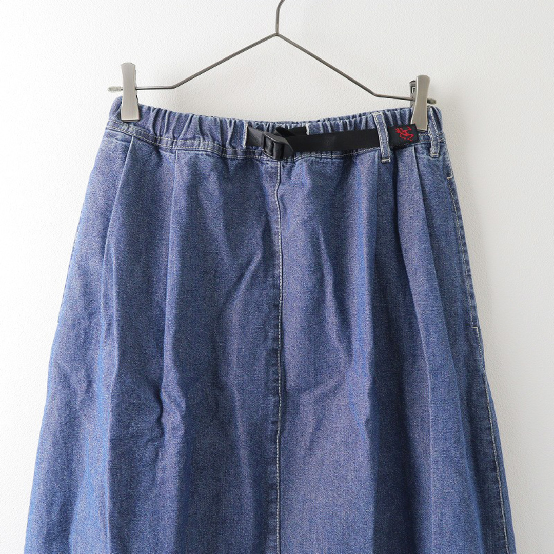 GRAMICCI(グラミチ)のグラミチ GRAMICCI ライトデニム ロング フレア スカート LIGHT DENIM LONG FLARE SKIRT S/ブルー ボトムス【2400013849258】 レディースのスカート(ひざ丈スカート)の商品写真