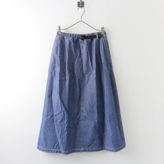 グラミチ(GRAMICCI)のグラミチ GRAMICCI ライトデニム ロング フレア スカート LIGHT DENIM LONG FLARE SKIRT S/ブルー ボトムス【2400013849258】(ひざ丈スカート)