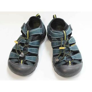 キーン(KEEN)の【春夏物 新入荷!】▼キーン/KEEN▼22cm スポーツサンダル/アウトドアシューズ/サンダル/靴 黒×青系 ニューポート アウトドア キャンプ 川遊び 水遊び プール 海水浴【中古】 子供 キッズ kids ジュニア 男の子 春夏 shoes seasonal 324042(サンダル)