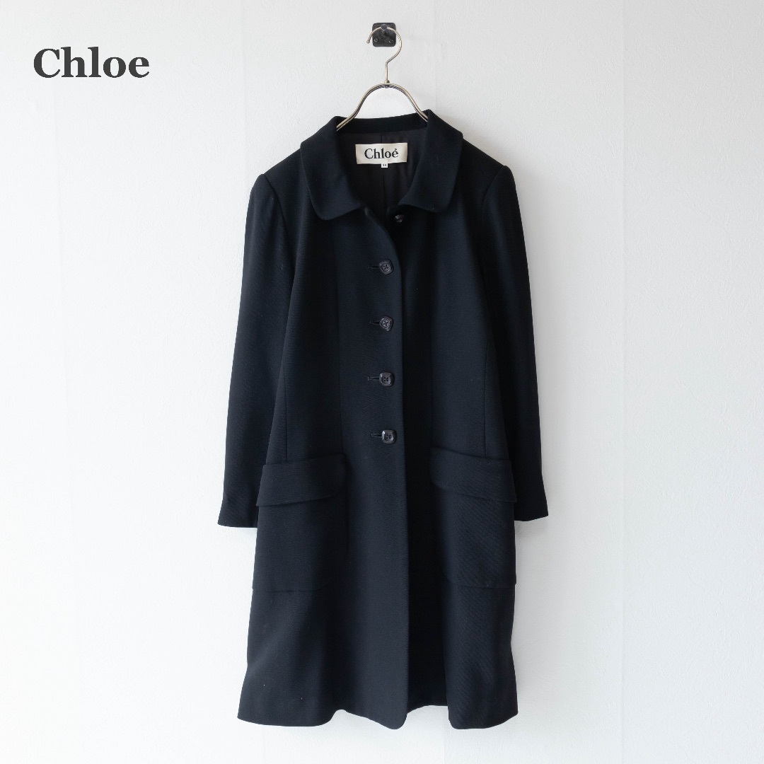 Chloe(クロエ)の【Chloe】クロエ　フォーマルコート　大きいサイズ　ブラック　44サイズ レディースのジャケット/アウター(ロングコート)の商品写真