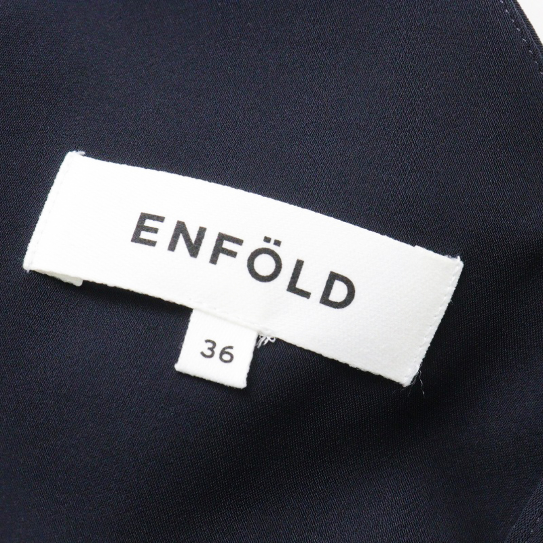 ENFOLD(エンフォルド)の美品 2022SS エンフォルド ENFOLD ダブルサテン DOCKING DRESS 36/ネイビー シャツ ドッキング ドレス【2400013849562】 レディースのトップス(シャツ/ブラウス(長袖/七分))の商品写真
