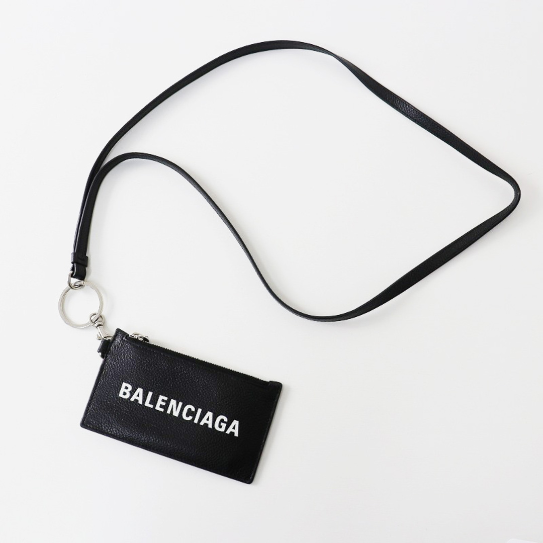 Balenciaga(バレンシアガ)のバレンシアガ BALENCIAGA 594548 1IZI3 レザー コイン&カードケース ネックストラップ/ブラック ネックポーチ【2400013834377】 レディースのファッション小物(コインケース)の商品写真