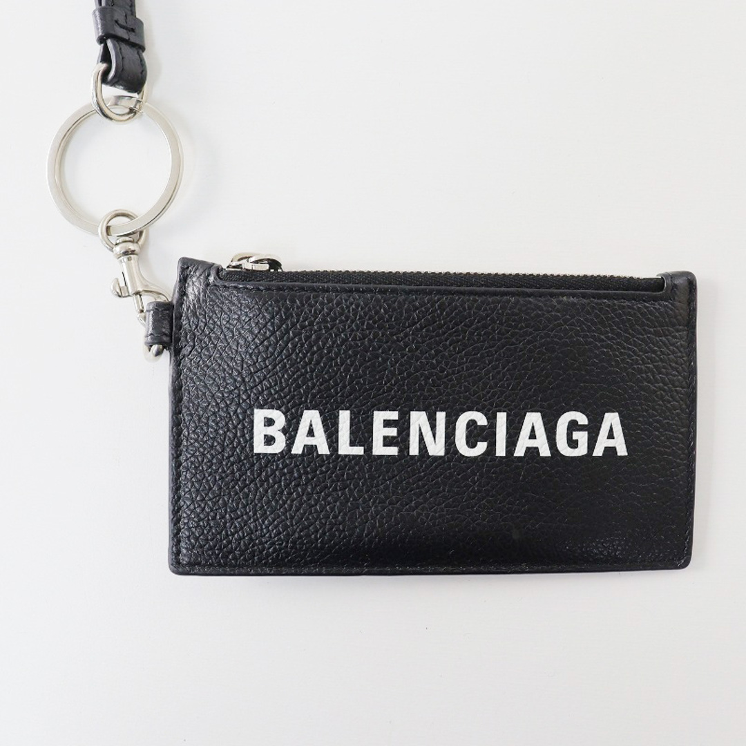 Balenciaga(バレンシアガ)のバレンシアガ BALENCIAGA 594548 1IZI3 レザー コイン&カードケース ネックストラップ/ブラック ネックポーチ【2400013834377】 レディースのファッション小物(コインケース)の商品写真