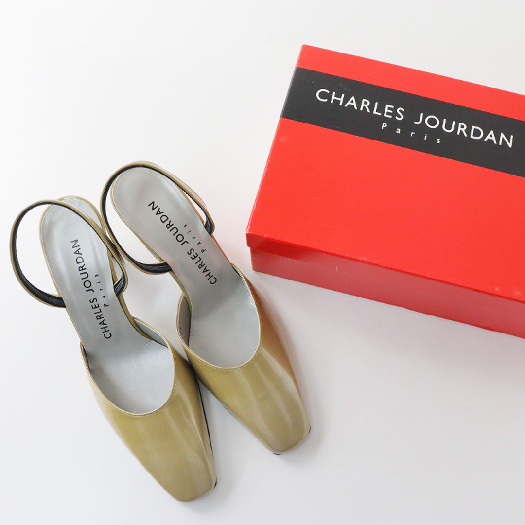 美品 シャルルジョルダン CHARLES JOURDAN ミュールパンプス 6/ベージュ ゴールド【2400013844109】 レディースの靴/シューズ(ミュール)の商品写真