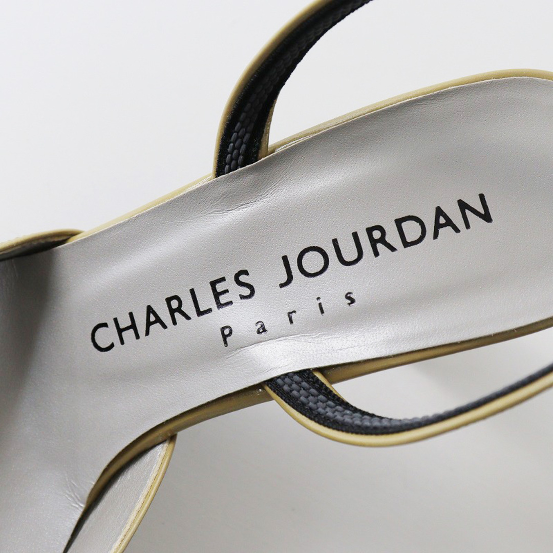 美品 シャルルジョルダン CHARLES JOURDAN ミュールパンプス 6/ベージュ ゴールド【2400013844109】 レディースの靴/シューズ(ミュール)の商品写真