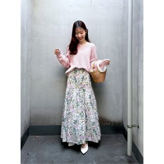 La boutique BonBon - ストローヤーン片畦２WAYニット　タク付き新品