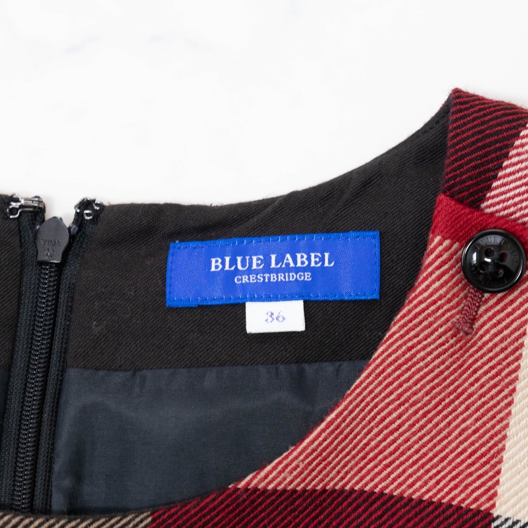 BLUE LABEL CRESTBRIDGE(ブルーレーベルクレストブリッジ)の【BLUE LABEL CRESTBRODGE】ノースリーブワンピース　チェック レディースのワンピース(ひざ丈ワンピース)の商品写真