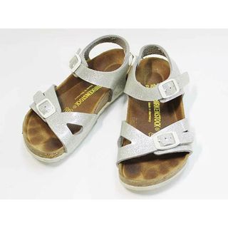 ビルケンシュトック(BIRKENSTOCK)の【夏物 新入荷!】▼ビルケンシュトック/BIRKENSTOCK▼18cm サンダル/シューズ/靴 シルバー×茶 【中古】 子供 キッズ kids 男の子 女の子 夏 shoes 624042(サンダル)