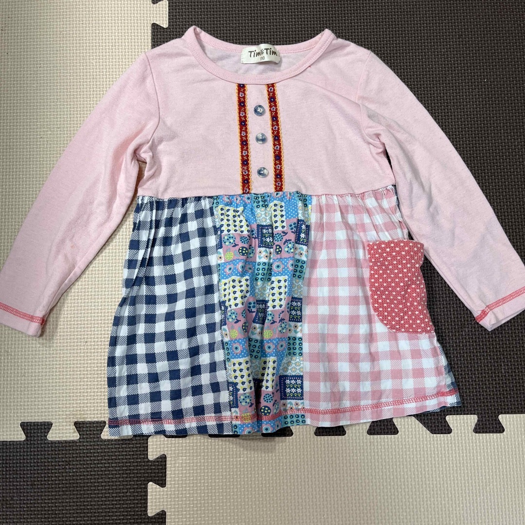 長袖 チュニック 110 キッズ/ベビー/マタニティのキッズ服女の子用(90cm~)(Tシャツ/カットソー)の商品写真