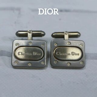 ディオール(Dior)の【匿名配送】 DIOR ディオール カフス ゴールド ロゴ シルバー 2(カフリンクス)