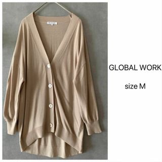 グローバルワーク(GLOBAL WORK)の古着☆GLOBAL WORK 春カーディガン ベージュ 薄手(カーディガン)